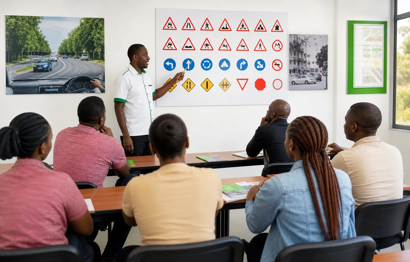 Union III NTSA theory class with road sign preparation